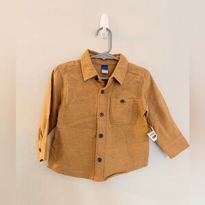 NWT Old Navy Toddler Brown Button Down - Size 18-24 Months